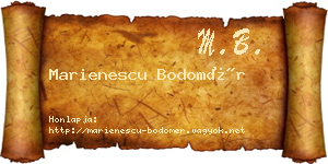 Marienescu Bodomér névjegykártya